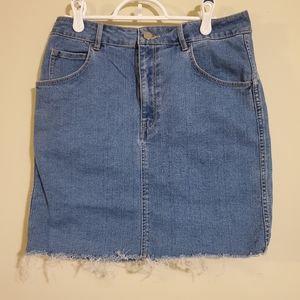 High rise Jean skirt